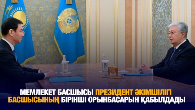 Мемлекет басшысы Президент Әкімшілігі Басшысының бірінші орынбасарын қабылдады
